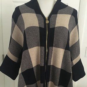 Ann Klein plaid long blouse